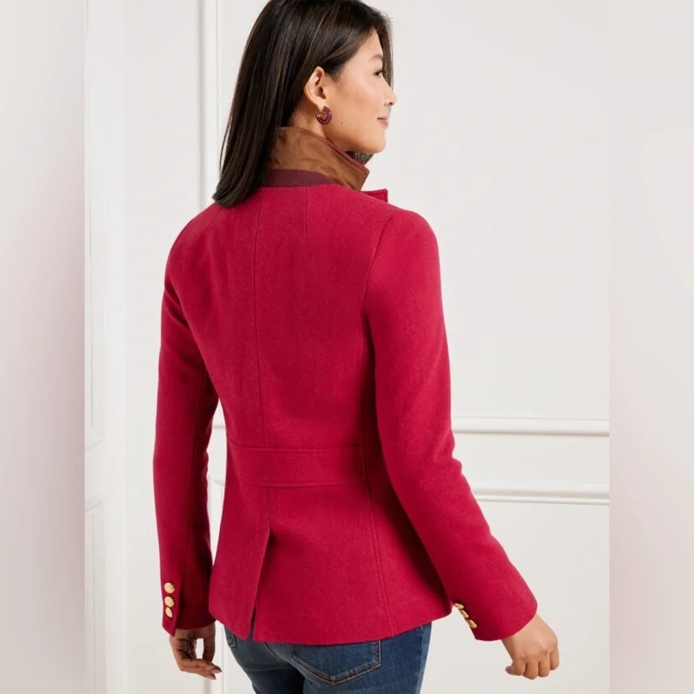 Talbots Women's CLASSIC SHETLAND BLAZER - BICOLOR HERRINGBON wool blend size 16P